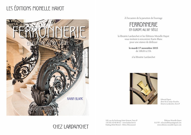 Signature Ferronnerie à la Librairie Lardanchet